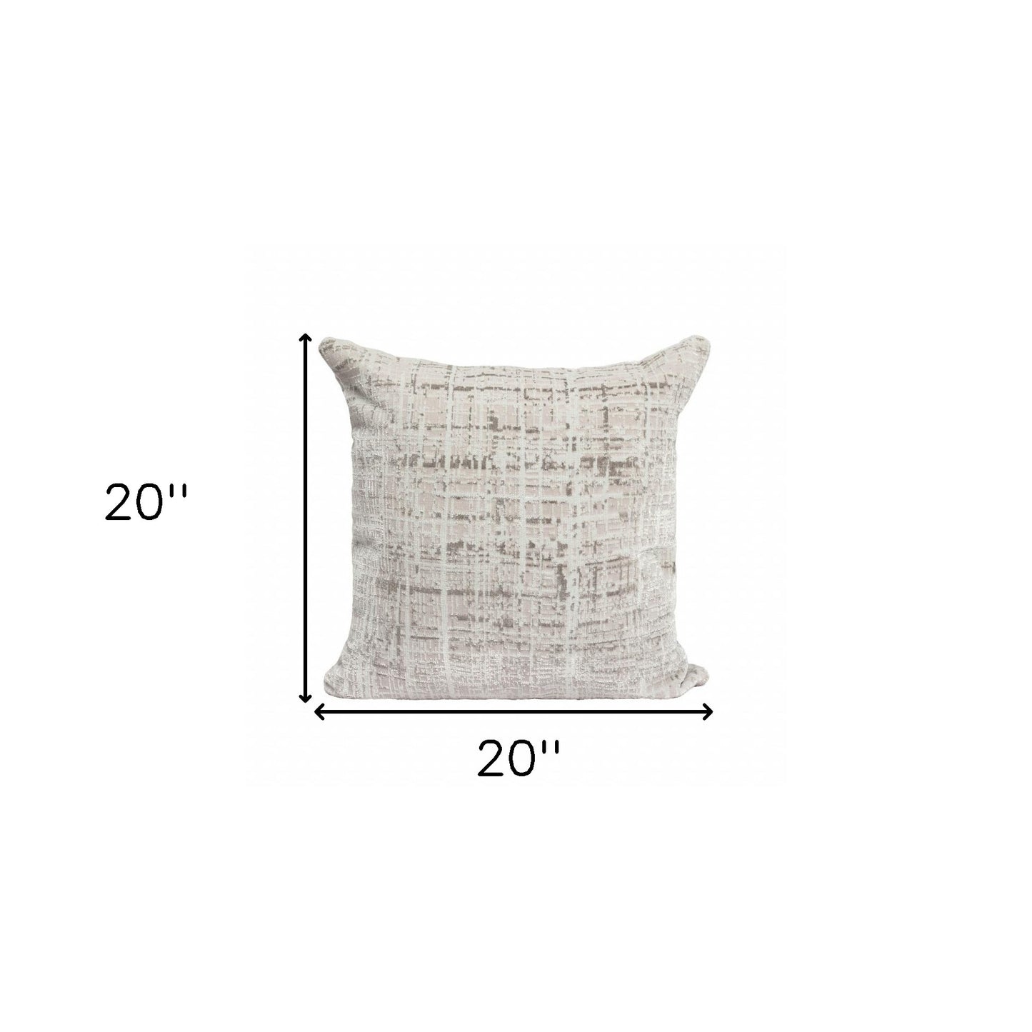 20" X 20" Gray And Beige Polyester Abstract Zippered Pillow