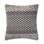 20" X 20" Denim Blue And Ivory 100% Cotton Chevron Zippered Pillow