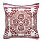 20" X 20" Red White Purple And Pink 100% Cotton Geometric Zippered Pillow