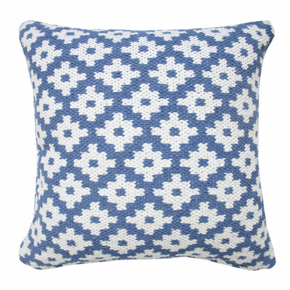 20" X 20" Black And White 100% Cotton Geometric Zippered Pillow