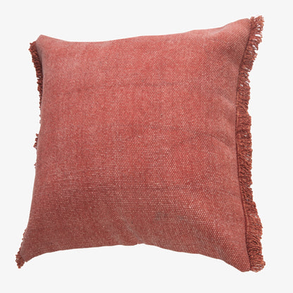 20" X 20" Dusty Rose Pink And Muted Clay 100% Cotton Zippered Pillow