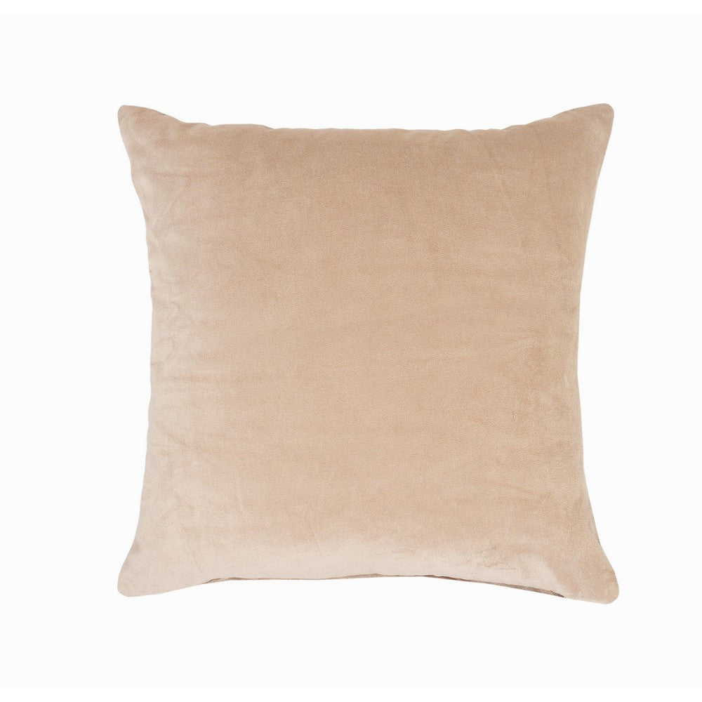 20" X 20" Taupe Cotton Zippered Pillow