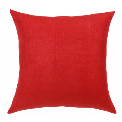 20" X 20" Red Linen Zippered Pillow