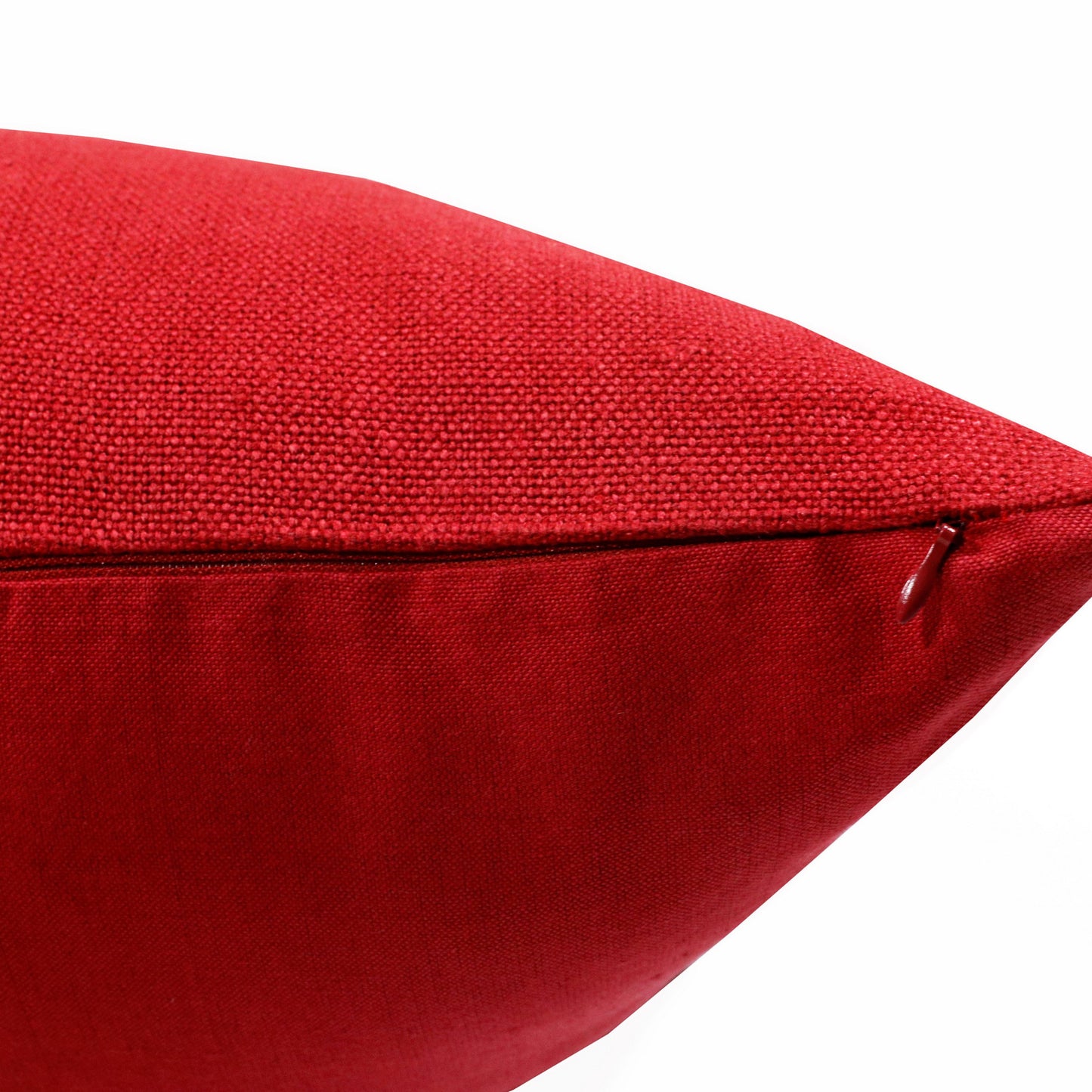 20" X 20" Red Linen Zippered Pillow