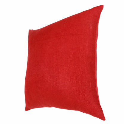 20" X 20" Red Linen Zippered Pillow