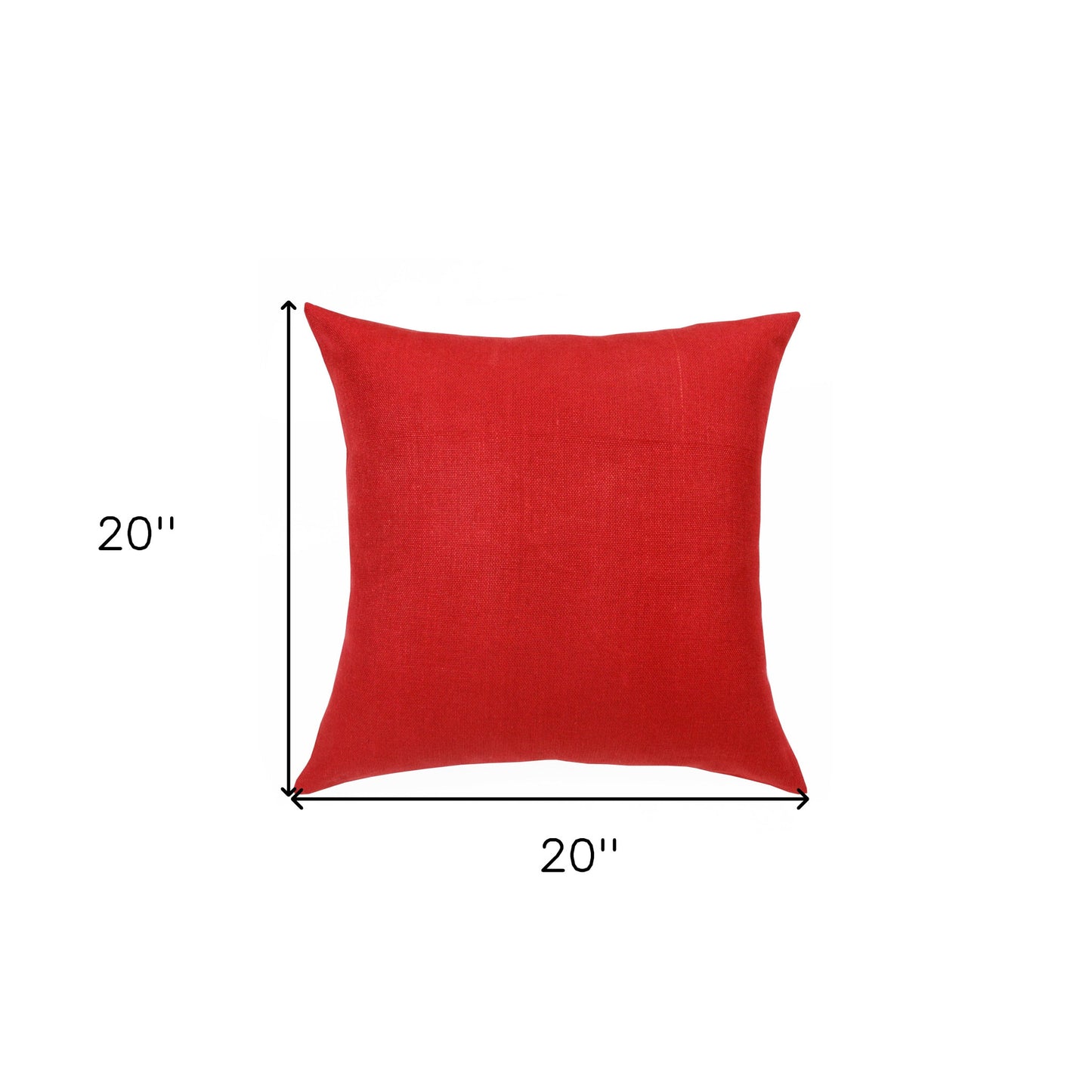 20" X 20" Red Linen Zippered Pillow