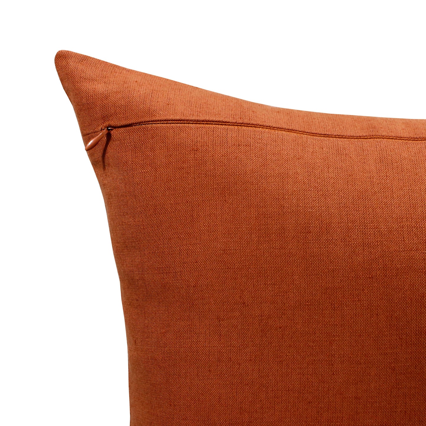 20" X 20" Rust And Gray Linen Striped Zippered Pillow