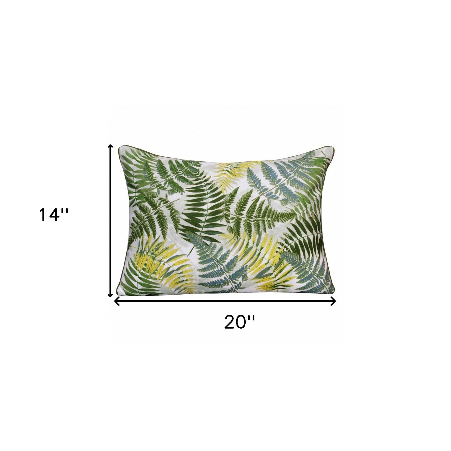 14" X 20" Forest Green And Yellow Polyester Floral Zippered Pillow