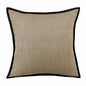 20" X 20" Tan And Black Linen Zippered Pillow