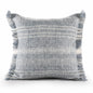 20" X 20" Denim Blue And Ivory Polyester Striped Zippered Pillow