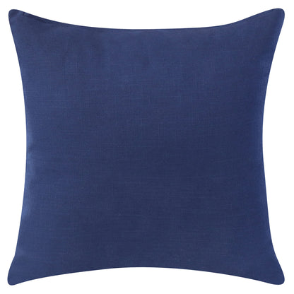 20" X 20" Navy And Ivory 100% Cotton Abstract Zippered Pillow