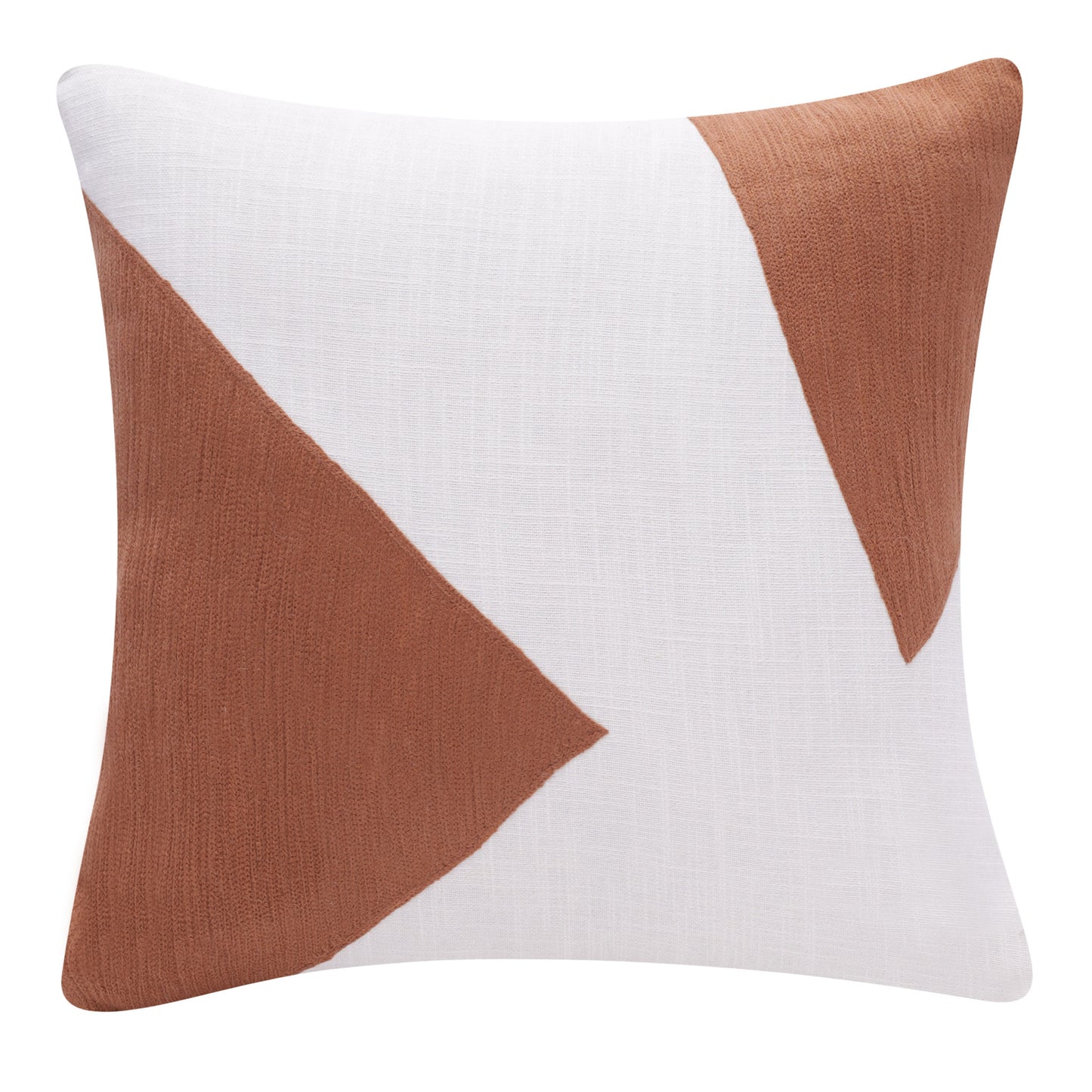 20" X 20" Brown And Ivory 100% Cotton Abstract Zippered Pillow