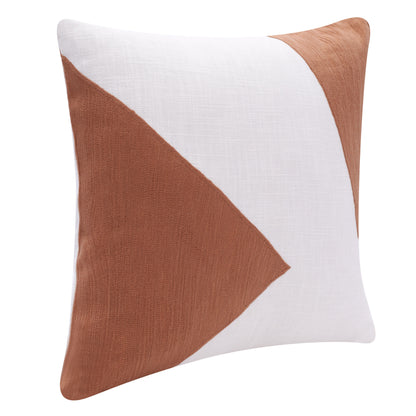 20" X 20" Brown And Ivory 100% Cotton Abstract Zippered Pillow