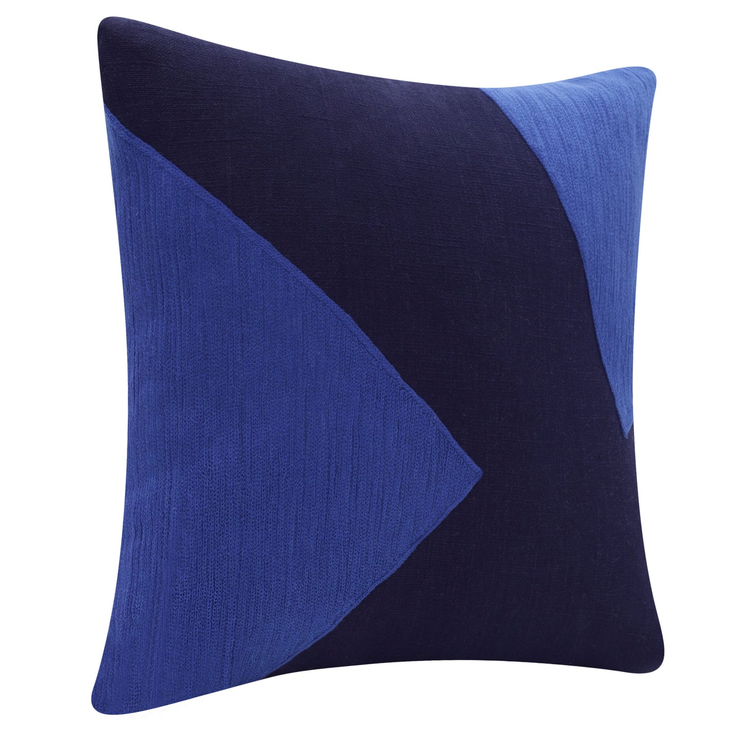 20" X 20" Navy And Ivory 100% Cotton Abstract Zippered Pillow