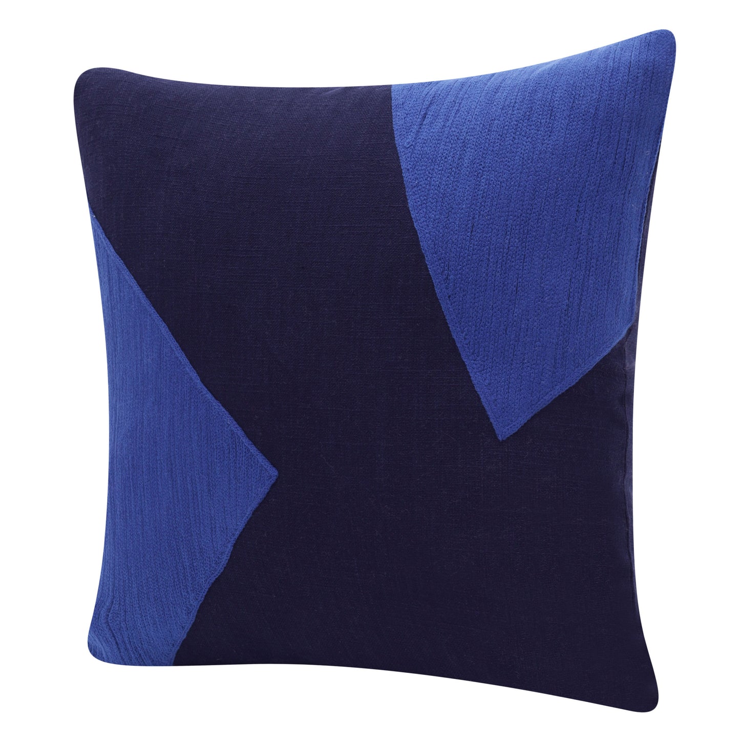 20" X 20" Navy And Ivory 100% Cotton Abstract Zippered Pillow