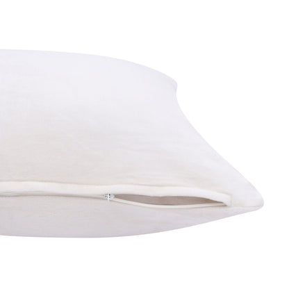 20" X 20" Ivory 100% Cotton Zippered Pillow