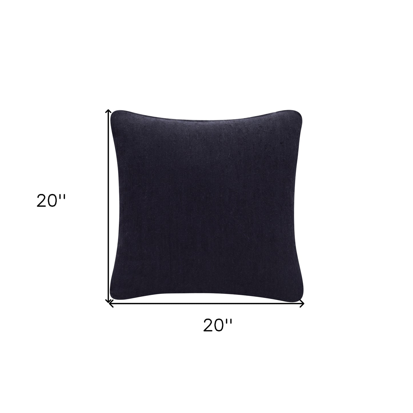 20" X 20" Black Linen Zippered Pillow