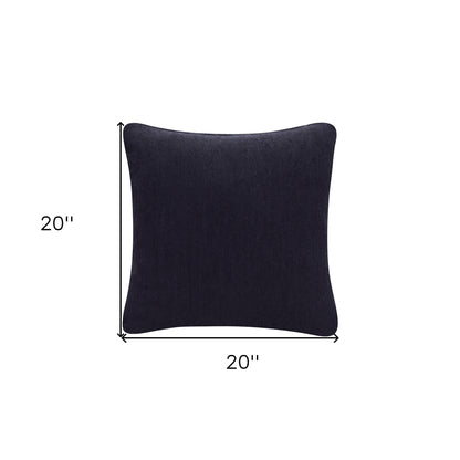 20" X 20" Black Linen Zippered Pillow