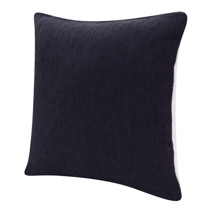 20" X 20" Black Linen Zippered Pillow