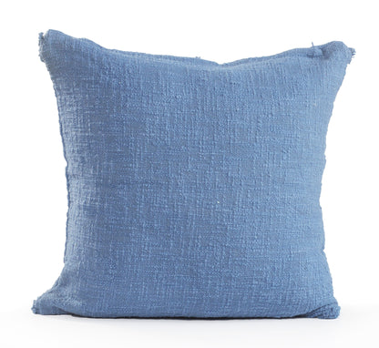 20" X 20" Classic Blue 100% Cotton Diamond Zippered Pillow