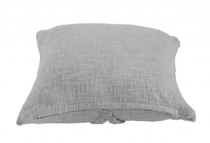 20" X 20" Gray 100% Cotton Diamond Zippered Pillow