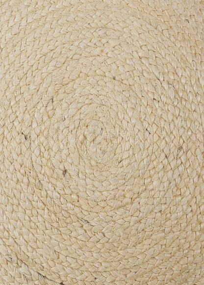 20" X 20" Tan Round Jute Zippered Pillow