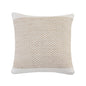 20" X 20" Ivory And Tan 100% Cotton Geometric Zippered Pillow