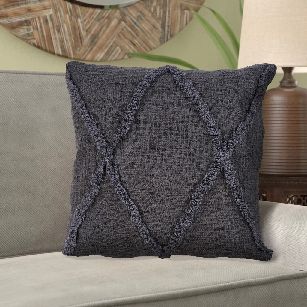 18" X 18" Cobalt Blue 100% Cotton Zippered Pillow