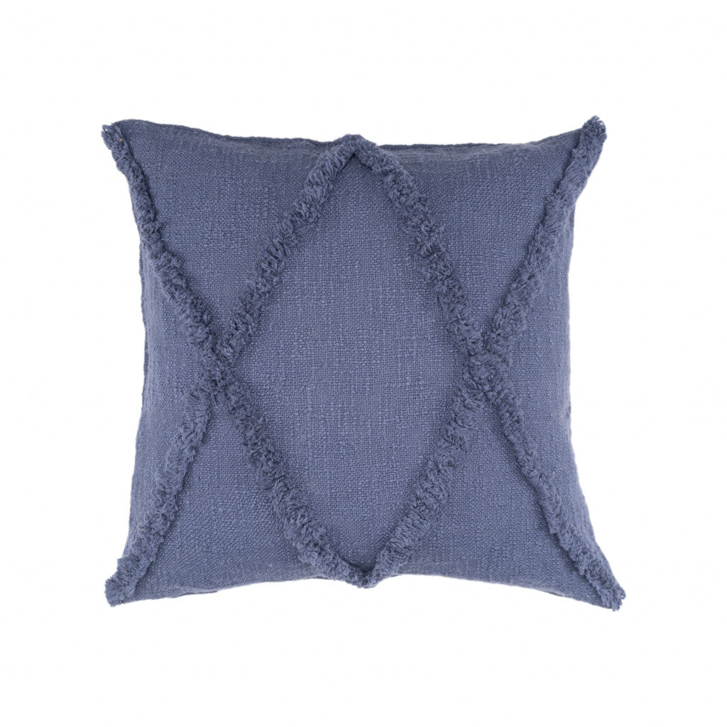 18" X 18" Cobalt Blue 100% Cotton Zippered Pillow