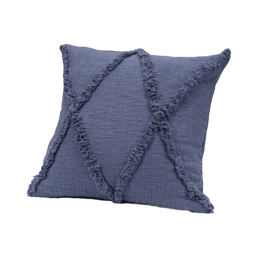 18" X 18" Cobalt Blue 100% Cotton Zippered Pillow