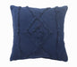 20" X 20" Navy And Dark Blue 100% Cotton Geometric Zippered Pillow