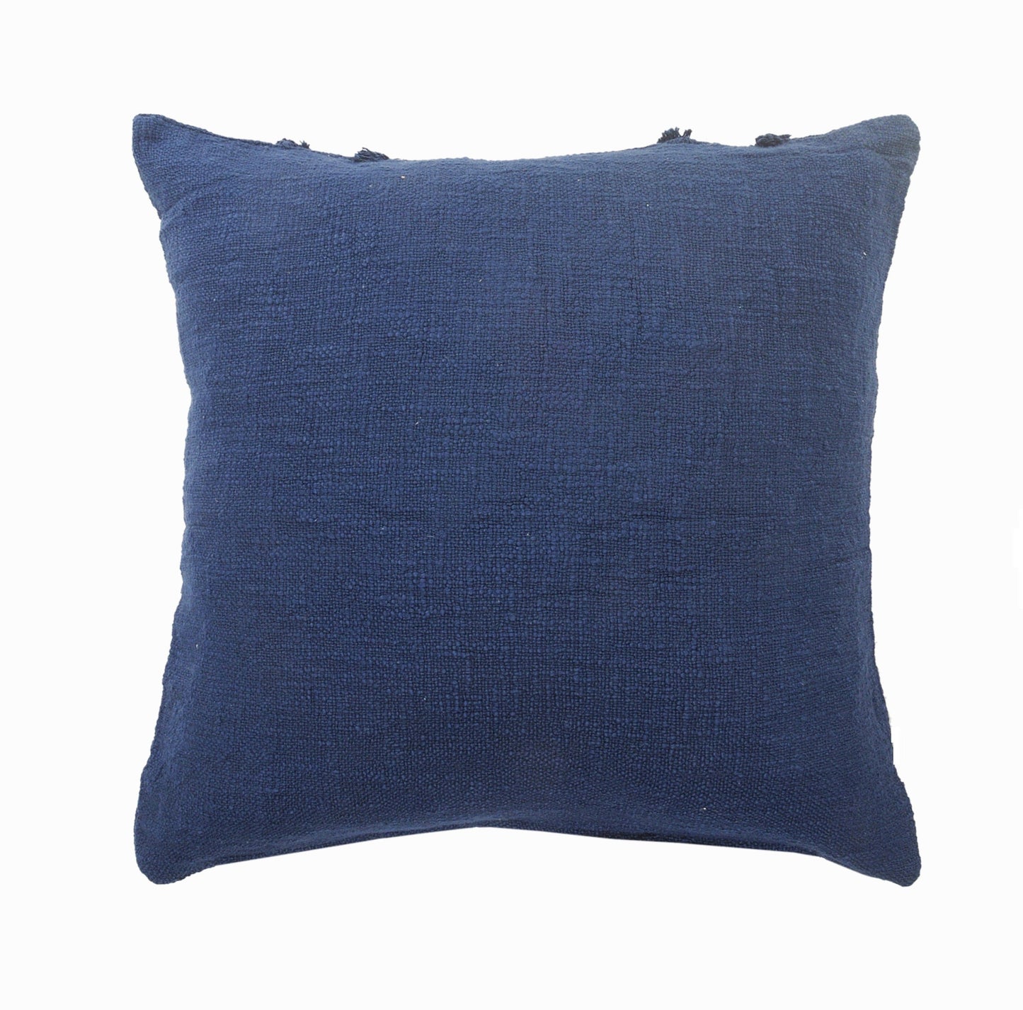 20" X 20" Navy And Dark Blue 100% Cotton Geometric Zippered Pillow