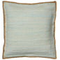 20" X 20" Turquoise Blue And Tan 100% Cotton Zippered Pillow