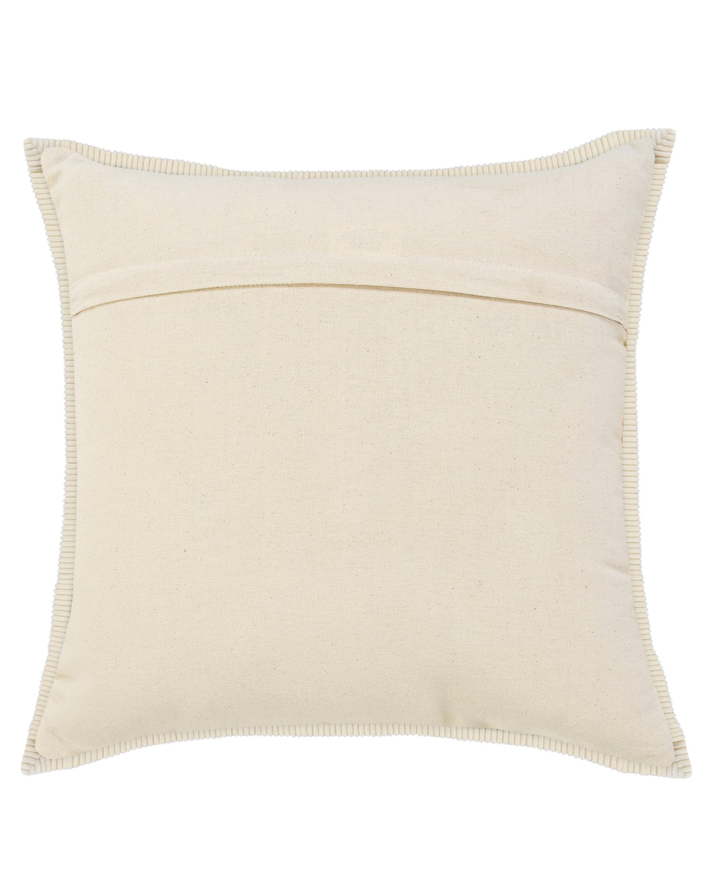 20" X 20" Navy And Cream 100% Cotton Zippered Pillow