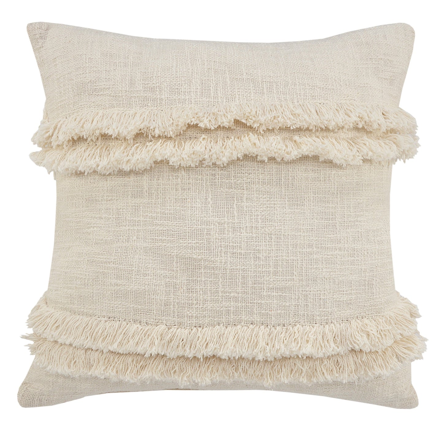 14" X 36" Cream 100% Cotton Zippered Pillow