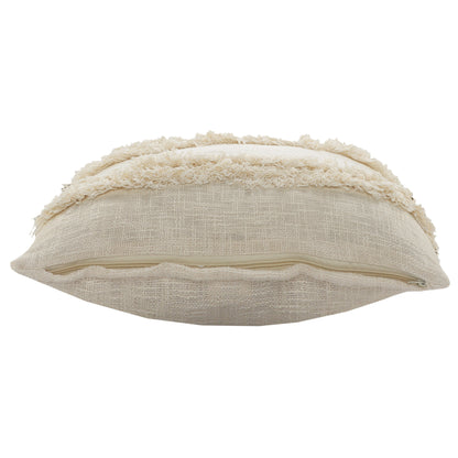 14" X 36" Cream 100% Cotton Zippered Pillow