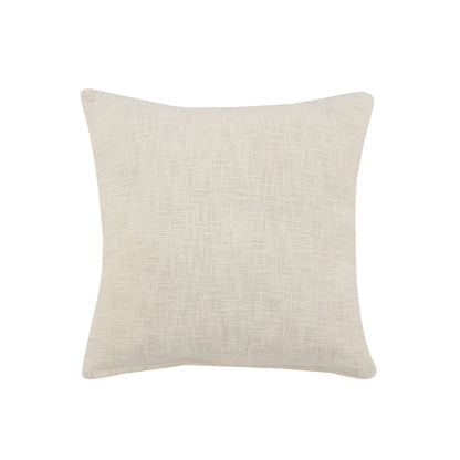 20" X 20" Cream 100% Cotton Zippered Pillow