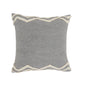 20" X 20" Light Gray Micro Chip Gray And White 100% Cotton Chevron Zippered Pillow