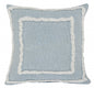 20" X 20" Sky Blue And White 100% Cotton Geometric Zippered Pillow