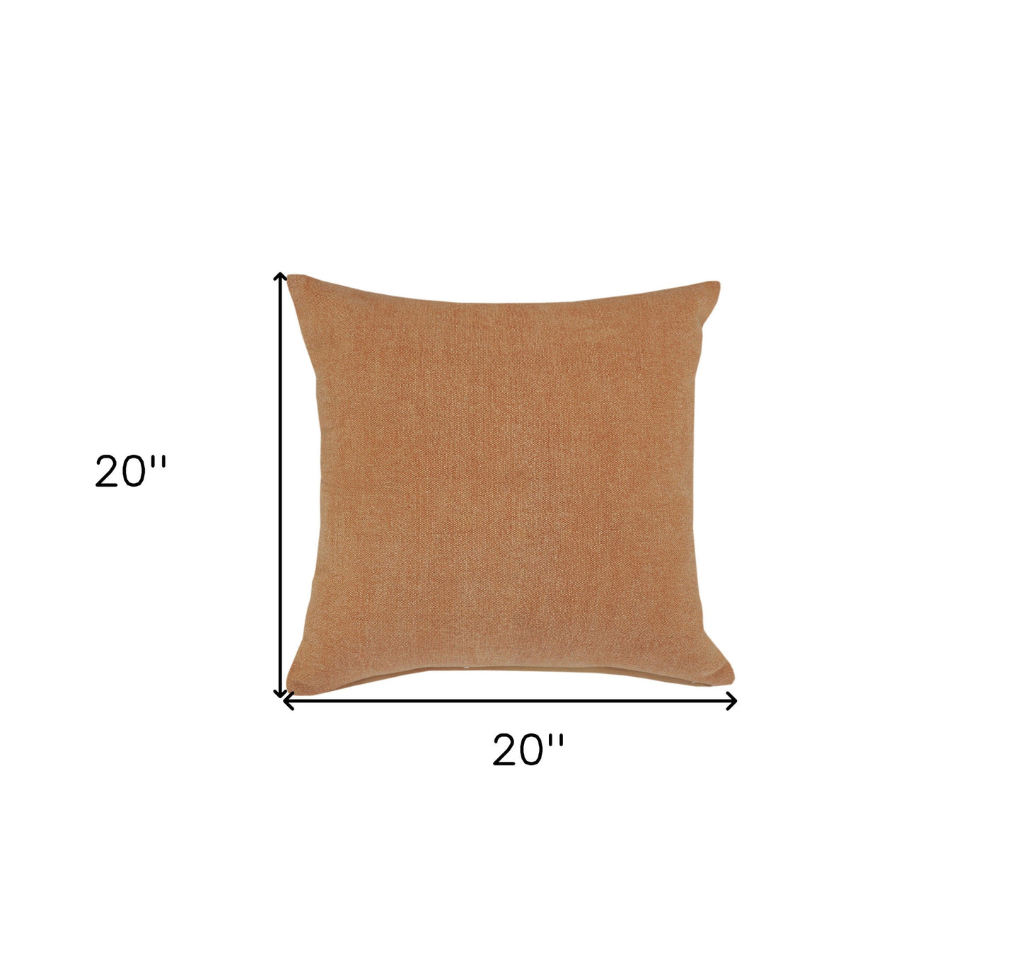 20" X 20" Orange And Brown 100% Cotton Zippered Pillow