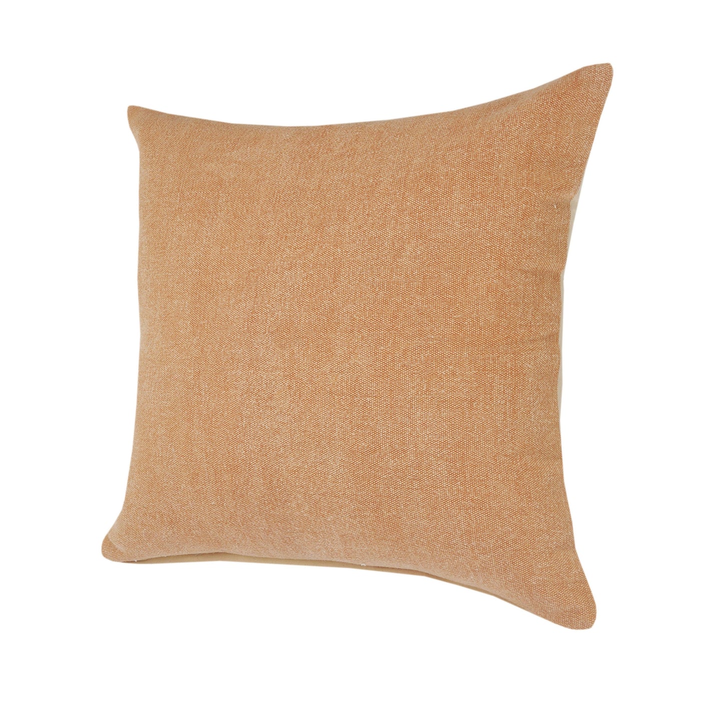 20" X 20" Orange And Brown 100% Cotton Zippered Pillow