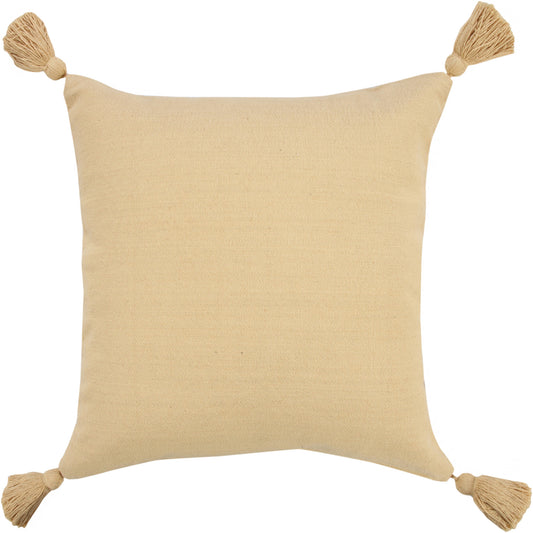 20" X 20" Light Yellow 100% Cotton Zippered Pillow