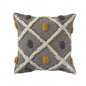 20" Gray Ivory and Yellow Striped Cotton Throw Pillow With Texture