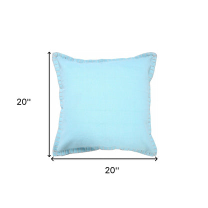 14" X 36" Bright Blue 100% Cotton Zippered Pillow