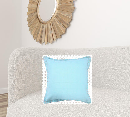 14" X 36" Bright Blue 100% Cotton Zippered Pillow