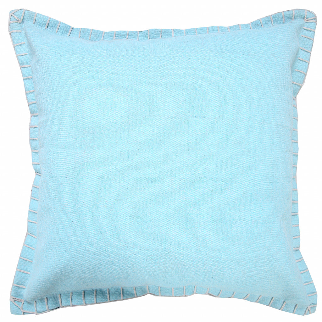 14" X 36" Bright Blue 100% Cotton Zippered Pillow