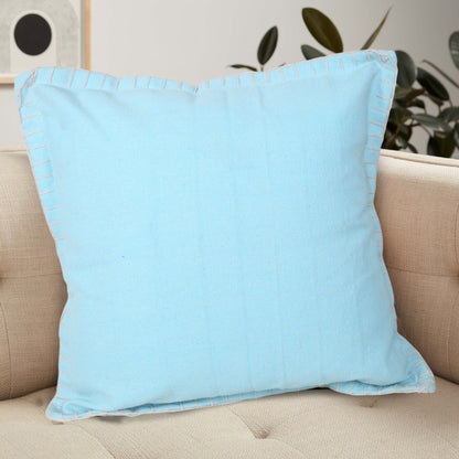 14" X 36" Bright Blue 100% Cotton Zippered Pillow