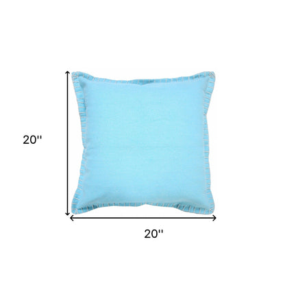 14" X 36" Bright Blue 100% Cotton Zippered Pillow