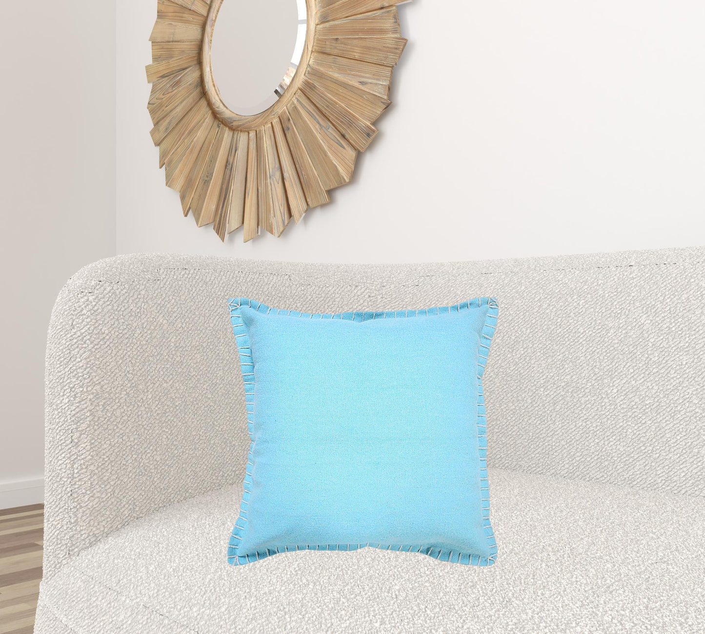 14" X 36" Bright Blue 100% Cotton Zippered Pillow