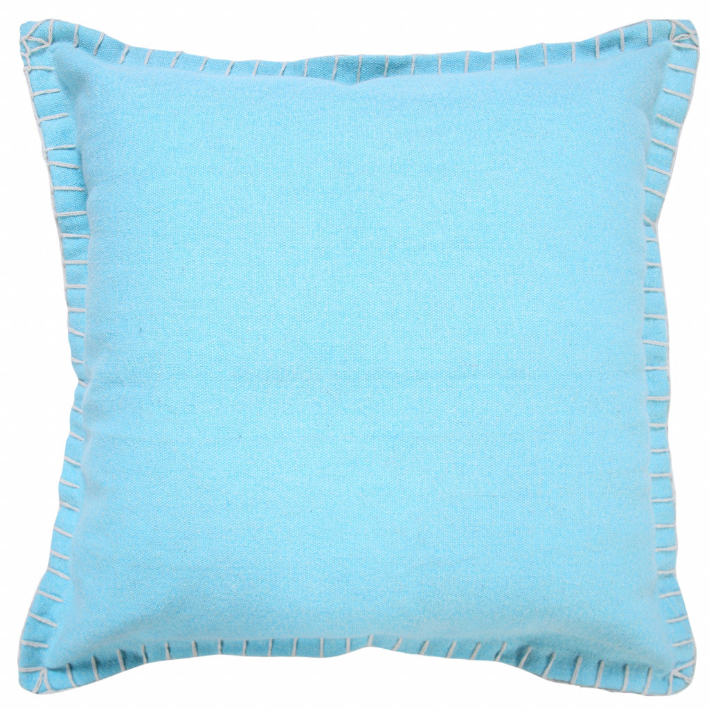 14" X 36" Bright Blue 100% Cotton Zippered Pillow